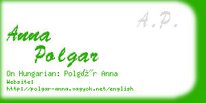 anna polgar business card